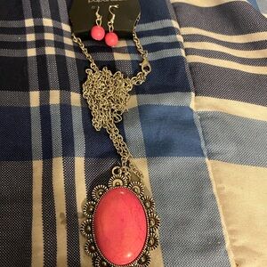 Paparazzi Pink and Silver Necklace Set